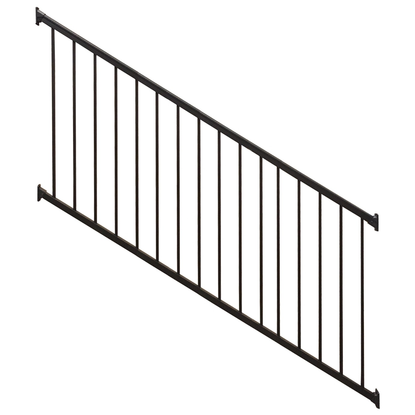 Single Bottom Railing Sterling Flat Top And Flat Bottom Stair 2-Rail Residential 3' High x 8 ...