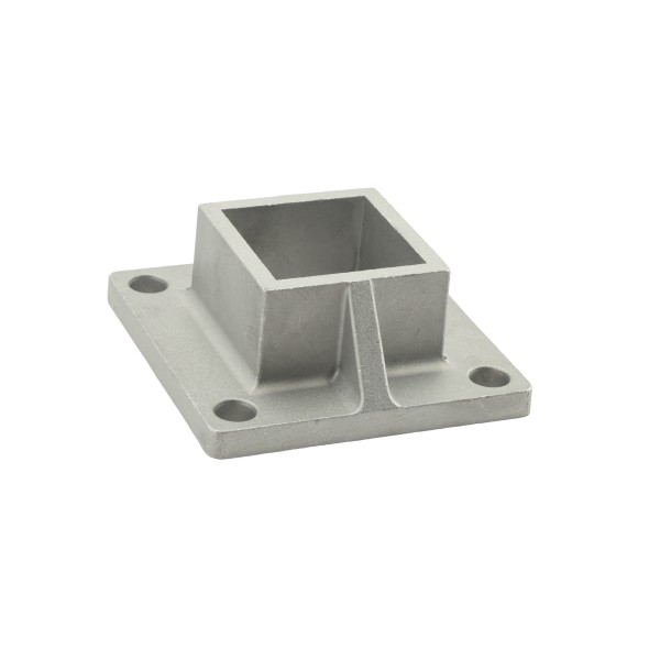 2" Sq. Floor Flange For Aluminum Fence Posts and Deck Mount (Unpainted Milled Metal)