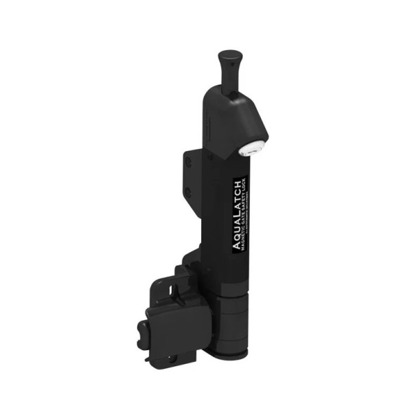 Nationwide AquaLatch 10" Magnetic Safety Gate Latch and Handle with Alarm for Pool Gates (Black)