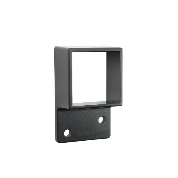 1 3/4" x 1 3/4" Sq. Commercial Adjustable Wall Mount Rail Bracket For Aluminum Fence Posts (Black) - AWB-134-BLACK