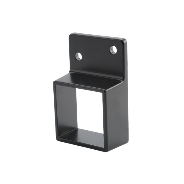 1 3/4" Sq. Stationary Wall Mount Rail End Bracket for Aluminum Fence Rail (Black)