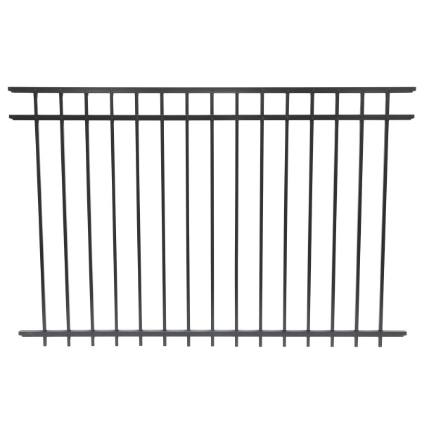 72" Ascot Aluminum Privacy Panel with Standard Punch (71.375" W, 3-Channel, Black) (Default)