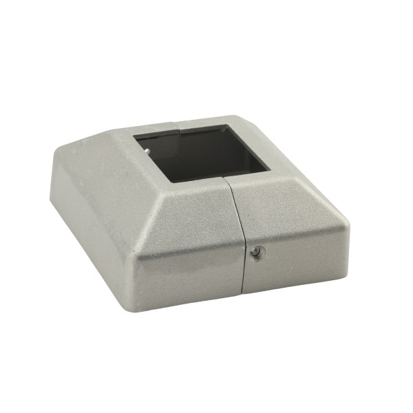 2" Sq. Two Piece Floor Flange Cover Plate For Aluminum Fence Posts (Unpainted Milled Metal)