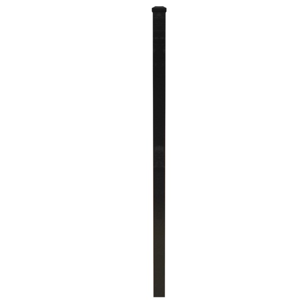 Durables Black 2" x 2" x 7' Corner Post for Hamilton Aluminum Fencing - LBAL-CORNERFL4.5-2X84