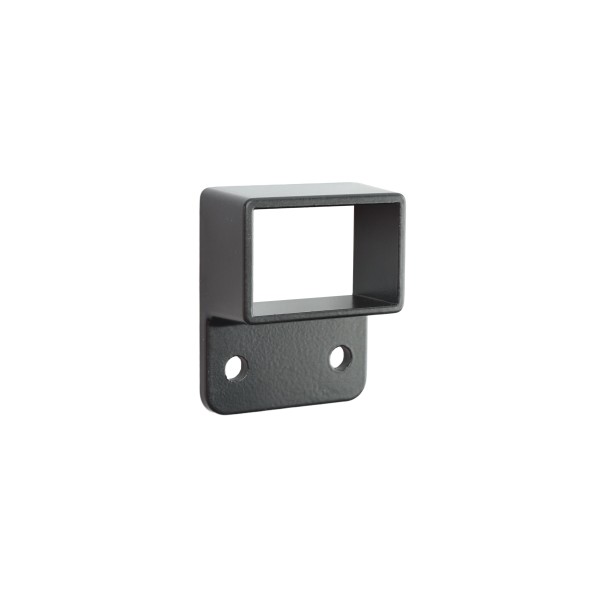 1" High x 1 5/8" Wide Aluminum Fence Stationary Wall Mount Rail Bracket (Single Flange) - UWB-1158-BLACK
