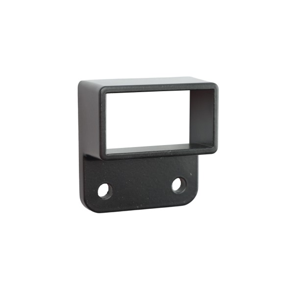 1" High x 2" Wide Aluminum Fence Stationary Wall Mount Rail Bracket (Single Flange)- UWB-12-BLACK