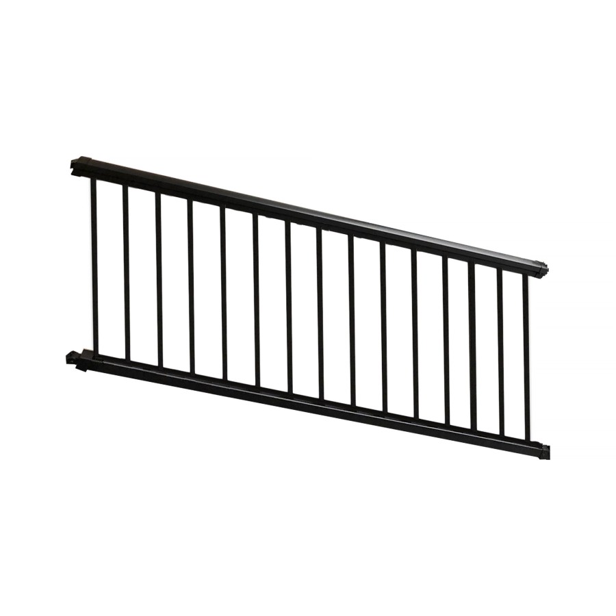 Solid Railing Panels Dalton Flat Top And Flat Bottom Stair 2-Rail Residential 3 1/2' High x ...
