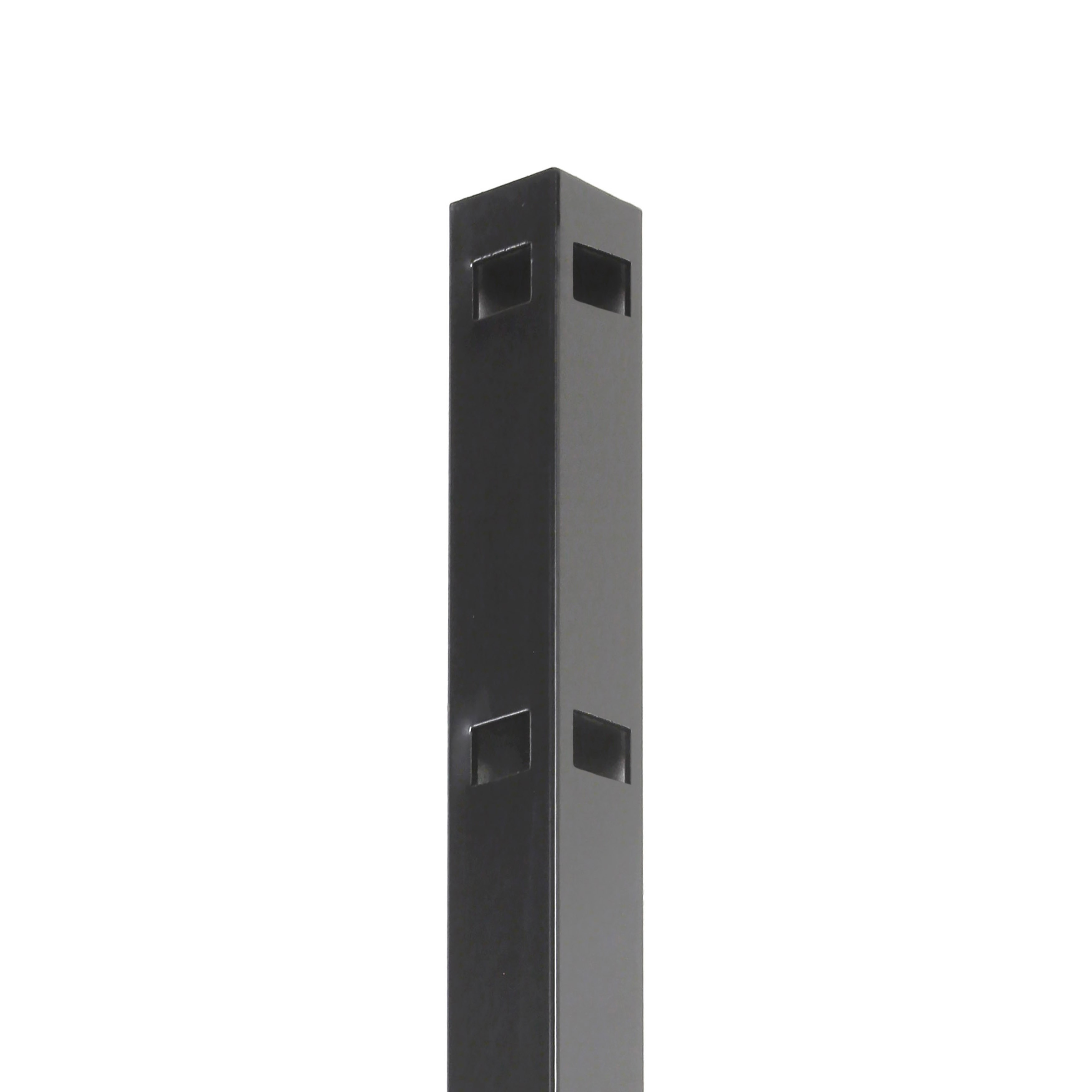 Hudson Black Aluminum Fence Corner Post Square 2" x 2" x 6.5' Corner