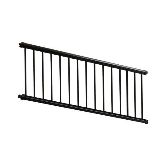 Dalton Flat Top And Flat Bottom Stair 2-Rail Residential 3 1/2' High x 6' Wide Aluminum Railing Panel Section (Textured Black) - CBR-AR42-A6S