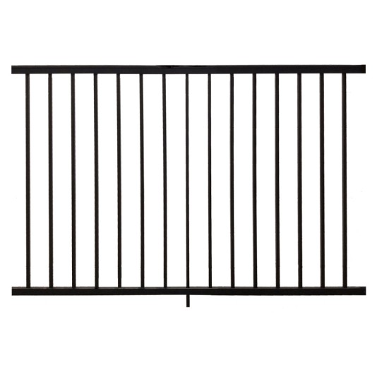 Sterling Flat Top And Flat Bottom 2-Rail Residential 3' High x 6' Wide Aluminum Railing Panel Section (Textured Black) - CBR-B36-A6