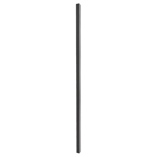 2" x 2" x 7' (.125) Blank Universal Aluminum Gate Post (Black)