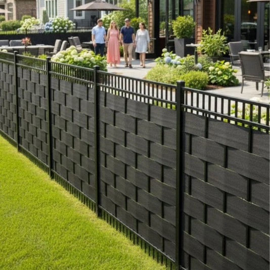 AlumiWeave Blue Privacy Fabric for Aluminum Fencing (6" x 300' Roll)