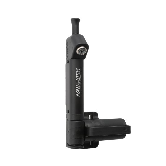 Nationwide AquaLatch 10" Magnetic Safety Gate Latch and Handle with Alarm for Pool Gates (Black)