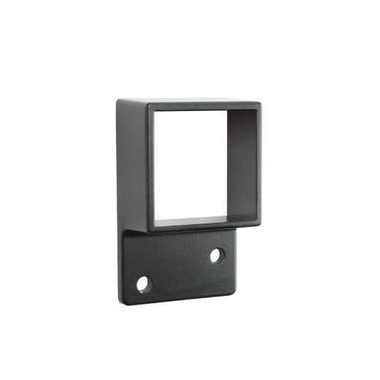 1 3/4" x 1 3/4" Sq. Commercial Adjustable Wall Mount Rail Bracket For Aluminum Fence Posts (Black) - AWB-134-BLACK