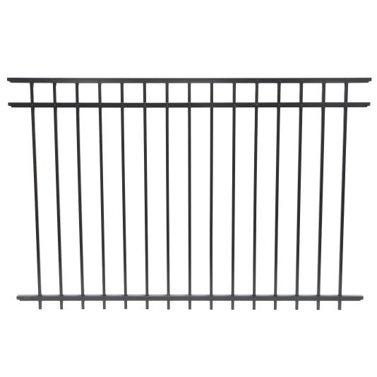 72" Ascot Aluminum Privacy Panel with Standard Punch (71.375" W, 3-Channel, Black) (Default)