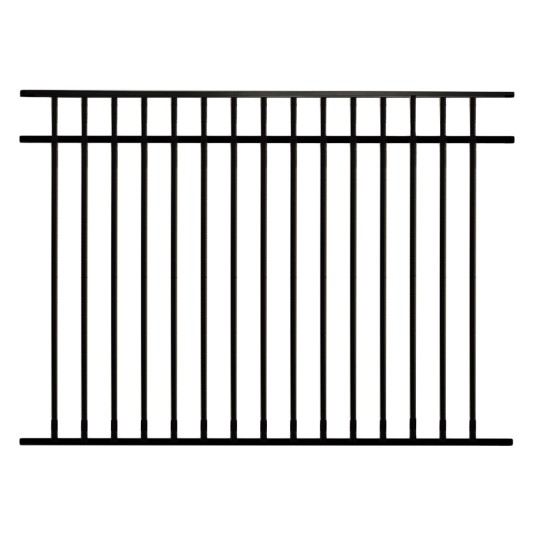 Durables Hamilton 4 1/2' X 6' Aluminum Black Fence Panel