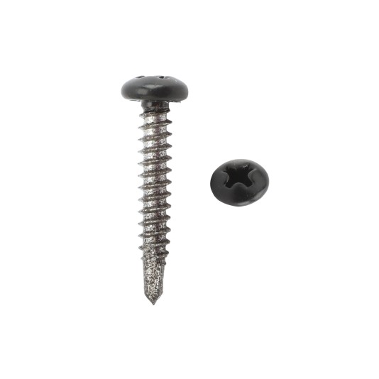 Elite #8 x 1" Stainless Steel Self Drill Screws For Aluminum Fence (Black)
