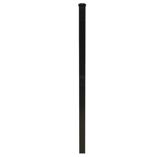 Durables Black 2" x 2" x 6' End Post for Canfield Aluminum Fencing - LBAL-ENDFL2-2X72