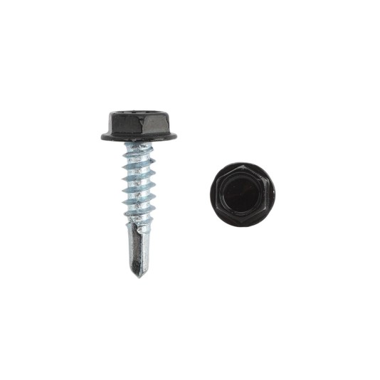 #10 x 3/4" Ornamental Steel Self Drilling Screw For Aluminum Fence (Black) (Default)