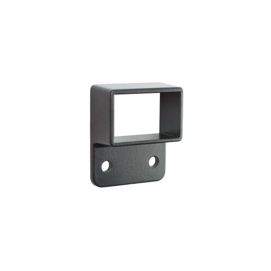 1" High x 1 5/8" Wide Aluminum Fence Stationary Wall Mount Rail Bracket (Single Flange) - UWB-1158-BLACK