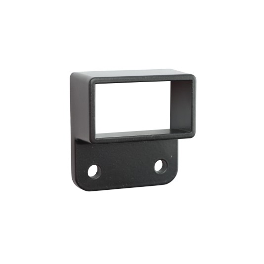 1" High x 2" Wide Aluminum Fence Stationary Wall Mount Rail Bracket (Single Flange)- UWB-12-BLACK