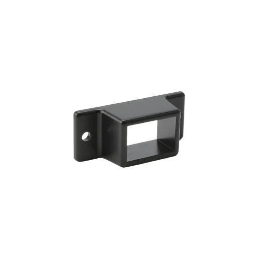 1" x 1 1/2" Commercial Stationary Wall Mount Rail End Bracket for Aluminum Fence Rail (Black)