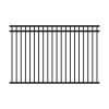 Hudson 4 1/2' High Flat Top and Flat Bottom 3-Rail Residential Aluminum Picket Pool Fence - BOCA Compliant (Black)
