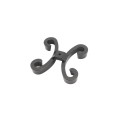 Butterfly Scroll Ornamental Aluminum Fence Decorative - Black (Fits 5/8" Pickets)