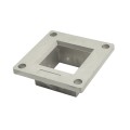 2 1/2" Sq. Floor Flange for Aluminum Fence Posts Deck Mount (Unpainted Milled Metal)