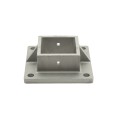 2 1/2" Sq. Floor Flange for Aluminum Fence Posts Deck Mount (Unpainted Milled Metal)