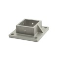 2 1/2" Sq. Floor Flange for Aluminum Fence Posts Deck Mount (Unpainted Milled Metal)