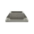 2 1/2" Sq. Floor Flange for Aluminum Fence Posts Deck Mount (Unpainted Milled Metal)