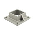 2 1/2" Sq. Floor Flange for Aluminum Fence Posts Deck Mount (Unpainted Milled Metal)