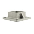 2 1/2" Sq. Floor Flange for Aluminum Fence Posts Deck Mount (Unpainted Milled Metal)
