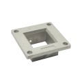 2 1/2" Sq. Floor Flange for Aluminum Fence Posts Deck Mount (Unpainted Milled Metal)