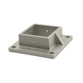 3" Sq. Floor Flange For Aluminum Fence Posts and Deck Mounts (Unpainted Milled Metal)