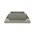 3" Sq. Floor Flange For Aluminum Fence Posts and Deck Mounts (Unpainted Milled Metal)