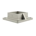 3" Sq. Floor Flange For Aluminum Fence Posts and Deck Mounts (Unpainted Milled Metal)