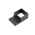 1 3/4" x 1 3/4" Sq. Commercial Adjustable Wall Mount Rail Bracket For Aluminum Fence Posts (Black) - AWB-134-BLACK