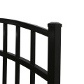 Hudson Flat Top and Flat Bottom 3-Rail Residential 4' Wide x 54" High Aluminum Pool Fence Single Swing Gate (Black) - ARCHED