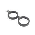 Double Ring Decorative Ornamental Aluminum Fence - Black (Fits 5/8" Pickets)