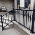 Durables Sterling 3 1/2' High Flat Top and Flat Bottom 2-Rail Residential Aluminum Railing (Textured Black)
