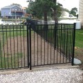 Durables 4' High Parma Picket Fence (Black) - Gate Installation Shown