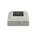 2 1/2" Sq. Two Piece Floor Flange Cover Plate For Aluminum Fence Posts (Unpainted Milled Metal)