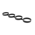 Quad (Four) Ring Decorative Ornamental Aluminum Fence Circles Screw On - Black (Fits 5/8" Pickets)