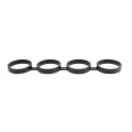 Quad (Four) Ring Decorative Ornamental Aluminum Fence Circles Screw On - Black (Fits 5/8" Pickets)