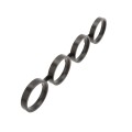 Quad (Four) Ring Decorative Ornamental Aluminum Fence Circles Screw On - Black (Fits 5/8" Pickets)