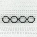 Quad (Four) Ring Decorative Ornamental Aluminum Fence Circles Screw On - Black (Fits 5/8" Pickets)