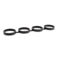 Quad (Four) Ring Decorative Ornamental Aluminum Fence Circles Screw On - Black (Fits 5/8" Pickets)
