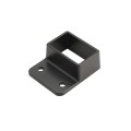1" High x 1 5/8" Wide Aluminum Fence Stationary Wall Mount Rail Bracket (Single Flange) - UWB-1158-BLACK